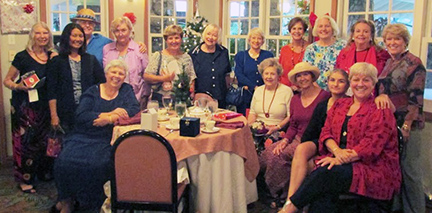 Women gathered for holiday tea