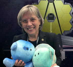 Dr. Heidi Hammel inset on first image from James Webb Space Telescope