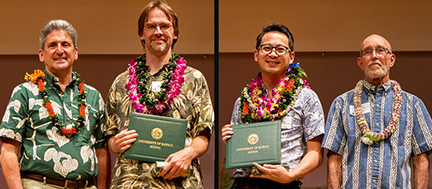 Award presentation with David Lassner, Will Best, Glen Chew, Randy Moore