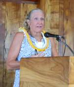 Gail Grabowski at podium