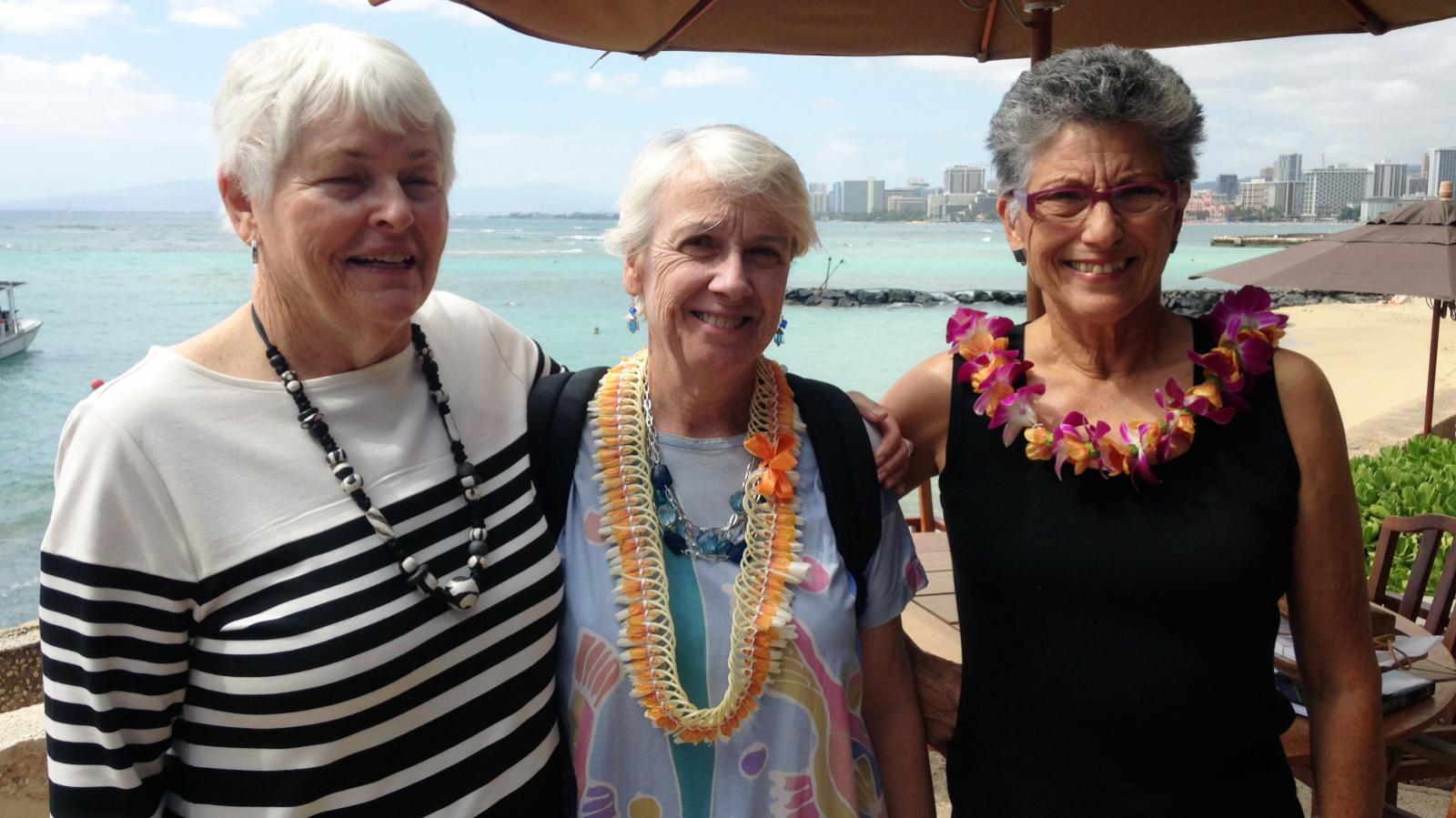 Patty Lee, Philomene Verlaan and Sui-Lan Ellsworth in Waikiki