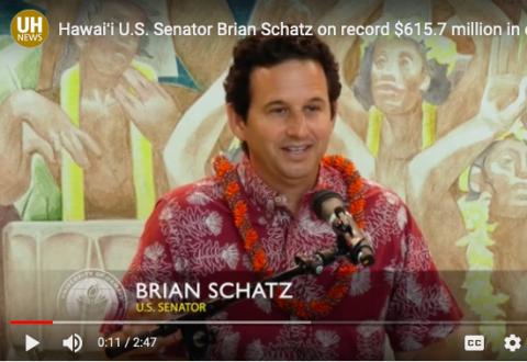 Hawaii Senator Brian Schatz at podium